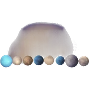 Distant world with 5 moons sticker