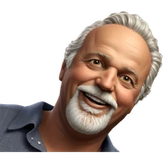 smiling elderly man with beard sticker