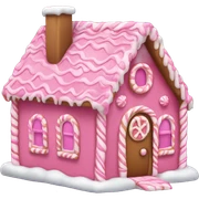 A pink gingerbread house sticker