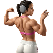 muscular girl in locker room sticker