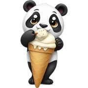 Panda eating ice cream sticker