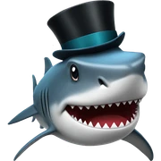 Shark with a top hat sticker