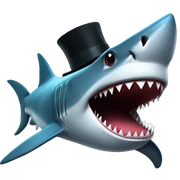 Shark with a top hat sticker