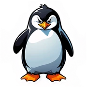 An angry penguin sticker