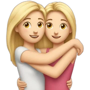 Hug two Caucasian girlfriends sticker