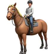 boy riding horse outdoors sticker