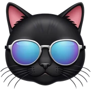 Black Cat with sunglasses sticker