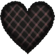 Black heart with plaid lace sticker