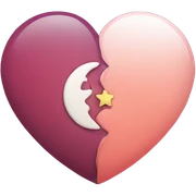 heart with moon sticker