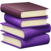 Stack of purple books sticker