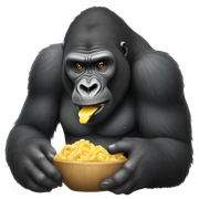 Gorilla eating sticker