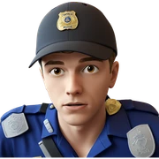 boy in police uniform sticker