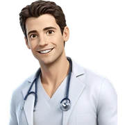 smiling doctor in labcoat sticker