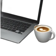 coffee and laptop sticker