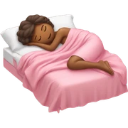 Tan girl sleeping in pink sheets sticker