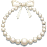  Pearl necklace with bow sticker