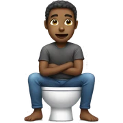 Sitting on toilet sticker