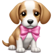 Puppy dog with pink bow sticker