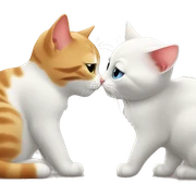 cat kisses cat sticker