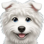 Fluffy white dog  sticker