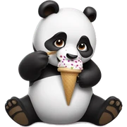 Panda eating ice cream sticker