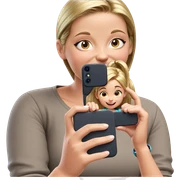 girl holding phone and smiling sticker