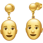 A pair of gold earrings  sticker