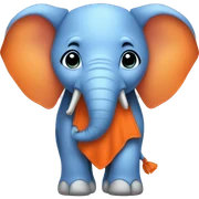 elephant wearing orange and blue outfit sticker