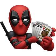 Deadpool play poker sticker