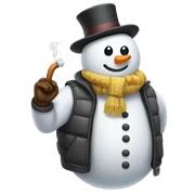 snowman with dad vest, corncob pipe sticker