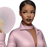 dark beauty with fan sticker