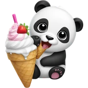 Panda eating ice cream sticker