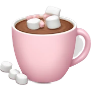 Light Pink mug of hot chocolate with marshmallows  sticker
