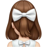 Brown hairs with white bow from the back sticker