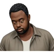 dark-skinned male in jacket sticker