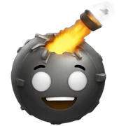 A bomb with a smile sticker