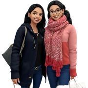 smiling girls with accessories outdoors sticker