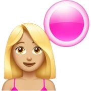 Blonde girl tanning with pink sun reflector sticker