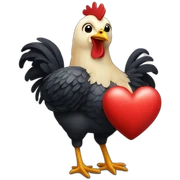 chicken holding heart sticker