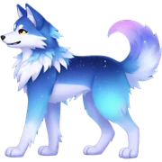 Colorful Sparkle-wolf-fursona full body sticker