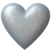 Glittery simple silver heart sticker