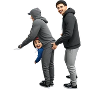 boys in hoodies with hats sticker
