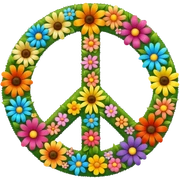 Hippie peace sign flowers  sticker