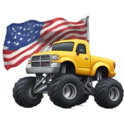 Monster Truck with American flag  sticker
