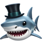 Shark with a top hat sticker