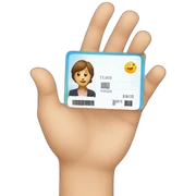 hand holding id card sticker
