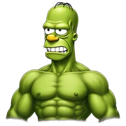 Homer Simpson wearing hulk outfit  sticker