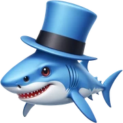 Shark with a top hat sticker