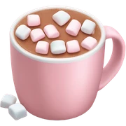 Light Pink mug of hot chocolate with marshmallows  sticker