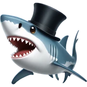 Shark with a top hat sticker